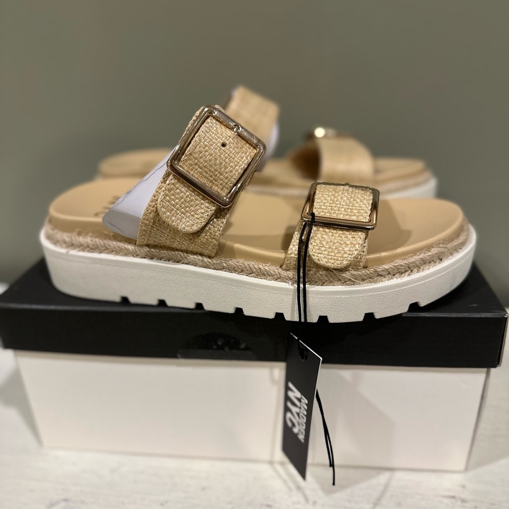 Madden NYC Double Strap Platform Sandals